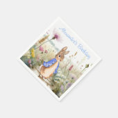 Personalisieren Sie Peter das Kaninchen im Garten  Serviette (Ecke)