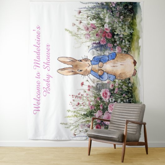 Personalisieren Sie Peter das Kaninchen in der Gar Wandteppich (Beispiel)