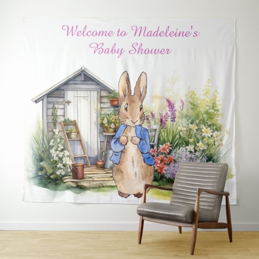 Personalisieren Sie Peter das Kaninchen in der Gar Wandteppich (Beispiel (Horizontal))