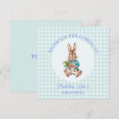 Personalisieren Sie Peter das Kaninchen mit Karott Dankeskarte (Vorne/Hinten)