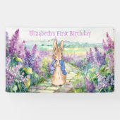 Personalisieren Sie Peter das Kaninchen mit Lila Banner (Horizontal)