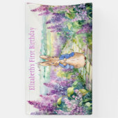 Personalisieren Sie Peter das Kaninchen mit Lila Banner (Vertikal)