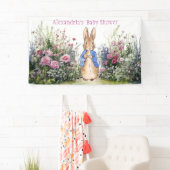 Personalisieren Sie Peter die Kaninchen Baby Dusch Banner (Insitu)