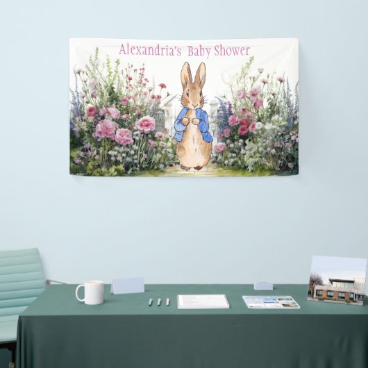 Personalisieren Sie Peter die Kaninchen Baby Dusch Banner (Messeveranstaltung)