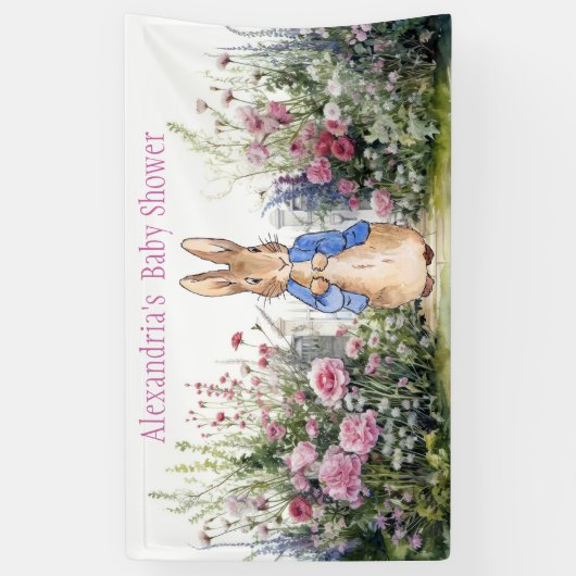 Personalisieren Sie Peter die Kaninchen Baby Dusch Banner (Vertikal)