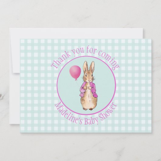 Personalisieren Sie Peter die Kaninchen Baby Dusch Dankeskarte (Vorderseite)