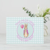 Personalisieren Sie Peter die Kaninchen Baby Dusch Dankeskarte (Stehend Vorderseite)