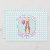 Personalisieren Sie Peter die Kaninchen Baby Dusch Dankeskarte (Vorne/Hinten)