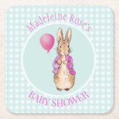 Personalisieren Sie Peter die Kaninchen Baby Dusch Rechteckiger Pappuntersetzer (Vorderseite)