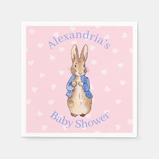 Personalisieren Sie Peter die Kaninchen Baby Dusch Serviette (Vorderseite)