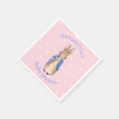 Personalisieren Sie Peter die Kaninchen Baby Dusch Serviette (Ecke)