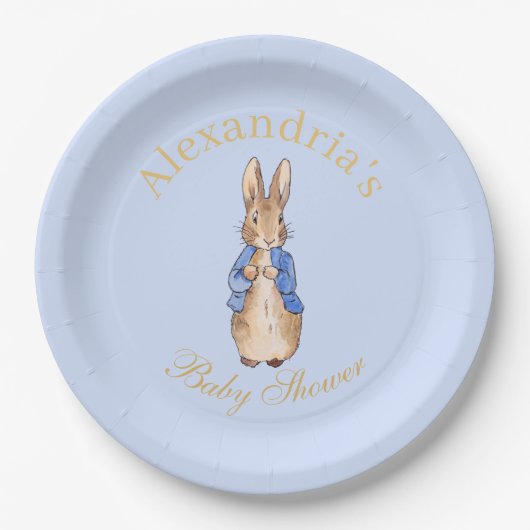 Personalisieren Sie Peter die Rabbit Baby Dusche N Pappteller (Vorderseite)