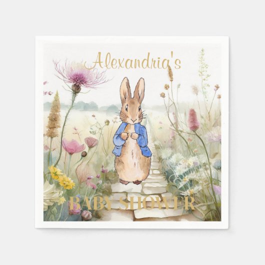 Personalisieren Sie Peter die Rabbit Baby Dusche N Serviette (Vorderseite)