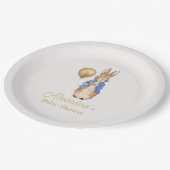Personalisieren Sie Peter die Rabbit Baby Dusche Pappteller (Schrägansicht)