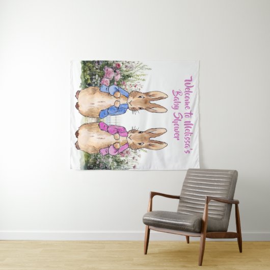 Personalisieren Sie Peter Kaninchen und Flopsy Bab Wandteppich (Beispiel (Horizontal))