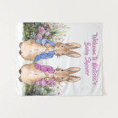 Personalisieren Sie Peter Kaninchen und Flopsy Bab Wandteppich (Vorderseite (Horizontal))