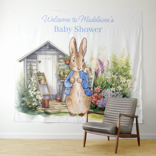 Personalisieren Sie Peter mit der Kaninchendusche Wandteppich (Beispiel (Horizontal))