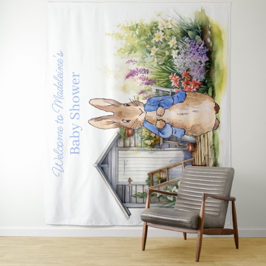 Personalisieren Sie Peter mit der Kaninchendusche Wandteppich (Beispiel)