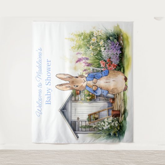 Personalisieren Sie Peter mit der Kaninchendusche Wandteppich (Vorderseite)