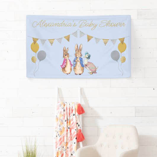 Personalisieren Sie Peter rabbit Baby Duschgarten Banner (Insitu)