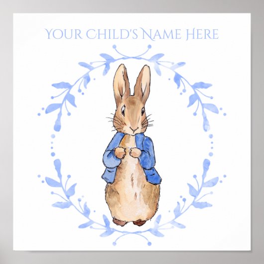 Personalisieren Sie Peter Rabbit mit Kindernamen Poster (Vorne)