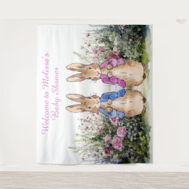 Personalisieren Sie Peter und Flopsy Baby Dusche E Wandteppich