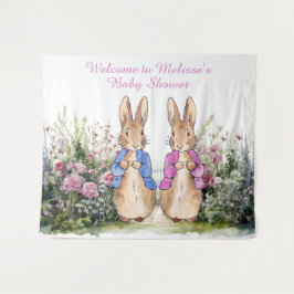 Personalisieren Sie Peter und Flopsy Baby Dusche L Wandteppich