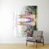 Personalisieren Sie Peter und Flopsy Baby Dusche L Wandteppich (Beispiel)