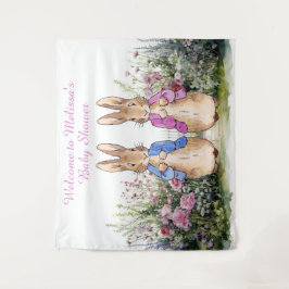 Personalisieren Sie Peter und Flopsy Baby Dusche L Wandteppich