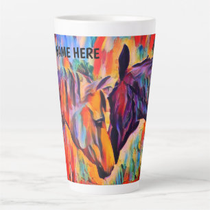 Personalisieren Sie Pferdefreunde Latte Tasse