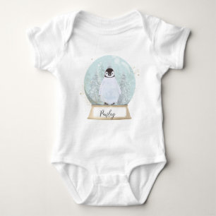 Personalisieren Sie Pinguin Weihnachten Baby Strampler