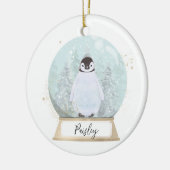 Personalisieren Sie Pinguin Weihnachten Keramik Ornament (Links)