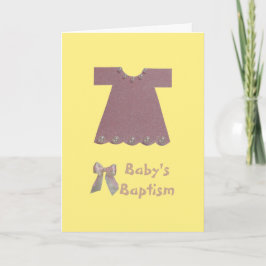 Personalisieren Sie Pink Baby Mädchen Kleid Taufen Karte