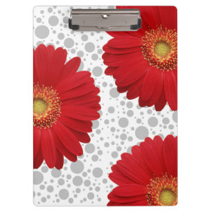 Personalisieren Sie Polka Dot Red Daisy, ändern Si Klemmbrett