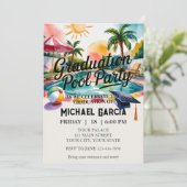 Personalisieren Sie Pool Graduation Party Funny Me Einladung (Stehend Vorderseite)