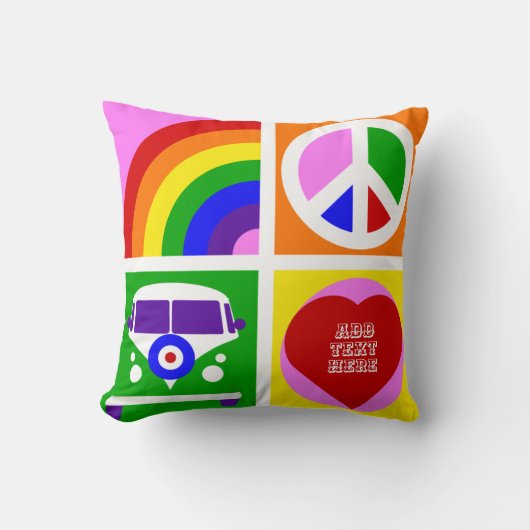 Personalisieren Sie Pop Art Camper Van Life Kissen (Vorderseite)