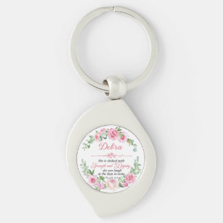Personalisieren Sie Prov 31:25 Muttertag Rosa Rose Schlüsselanhänger