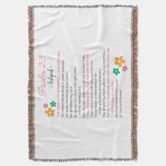 Personalisieren Sie Psalm 23-NIV Bibelbibliotheken Decke (Vorderseite Vertikal)