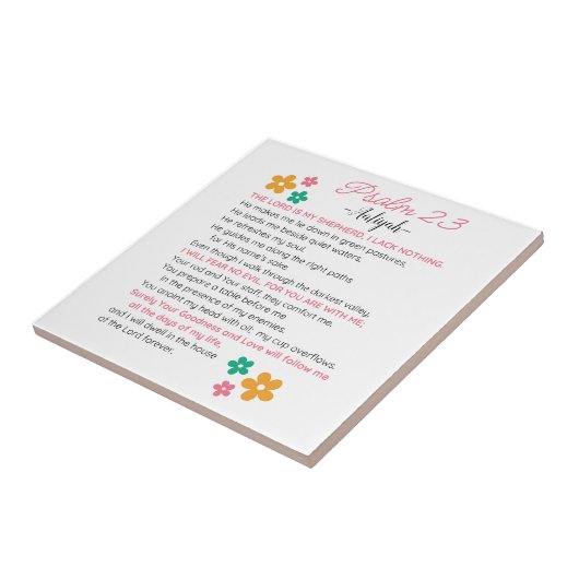 Personalisieren Sie Psalm 23-NIV Bibelbibliotheken Fliese (Seite)