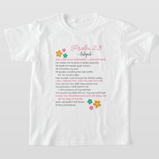 Personalisieren Sie Psalm 23-NIV Bibelbibliotheken T-Shirt (Ablage )