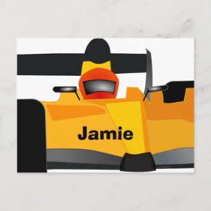 Personalisieren Sie Race Car Geburtstagsparty Gesc Einladungspostkarte
