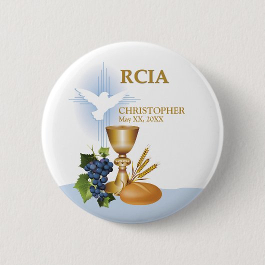 Personalisieren Sie, RCIA Gratulation Katholisches Button (Vorderseite)