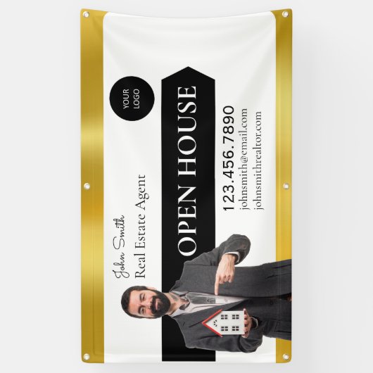 Personalisieren Sie Real Anwesen Agent Open House Banner (Vertikal)