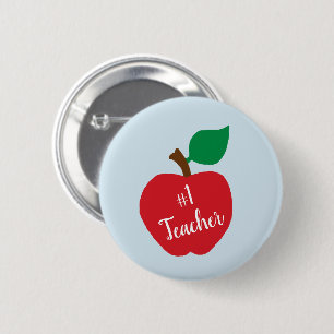 Personalisieren Sie Red Apple Teacher Geschenk #1 Button