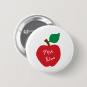 Personalisieren Sie Red Apple Teacher Gift Button (Vorne & Hinten)