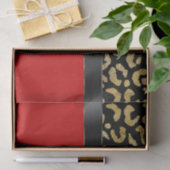 Personalisieren Sie Red Black Gold Leopard Print G Seidenpapier (Geschenk)