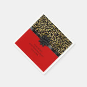 Personalisieren Sie Red Black Gold Leopard Print G Serviette (Ecke)