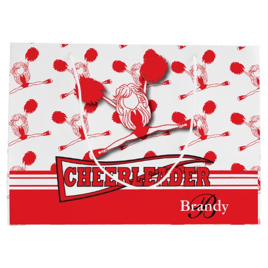 Personalisieren Sie Red Cheerleader Große Geschenktüte (Rückseite)