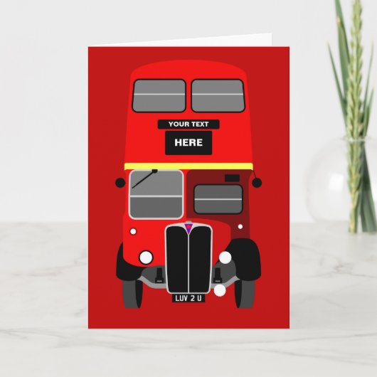 Personalisieren Sie Red London Double Decker Bus z Karte (Vorderseite)