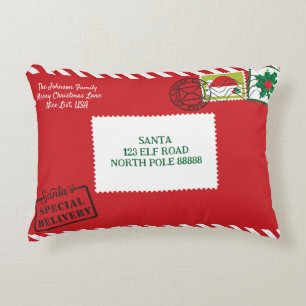 Personalisieren Sie Red Santa Letter Christmas Dekokissen